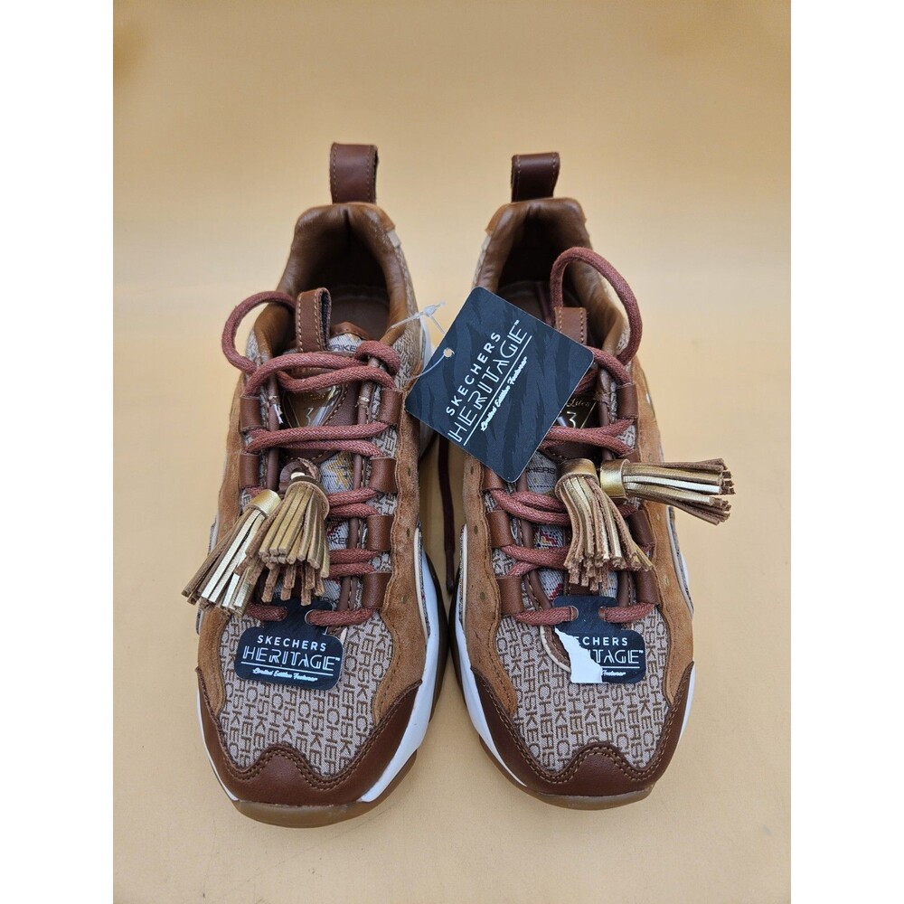 NEW Skechers Premium Heritage D'Lites 3.0 Royal Fringe 149740-TAN Size 5 Sheik